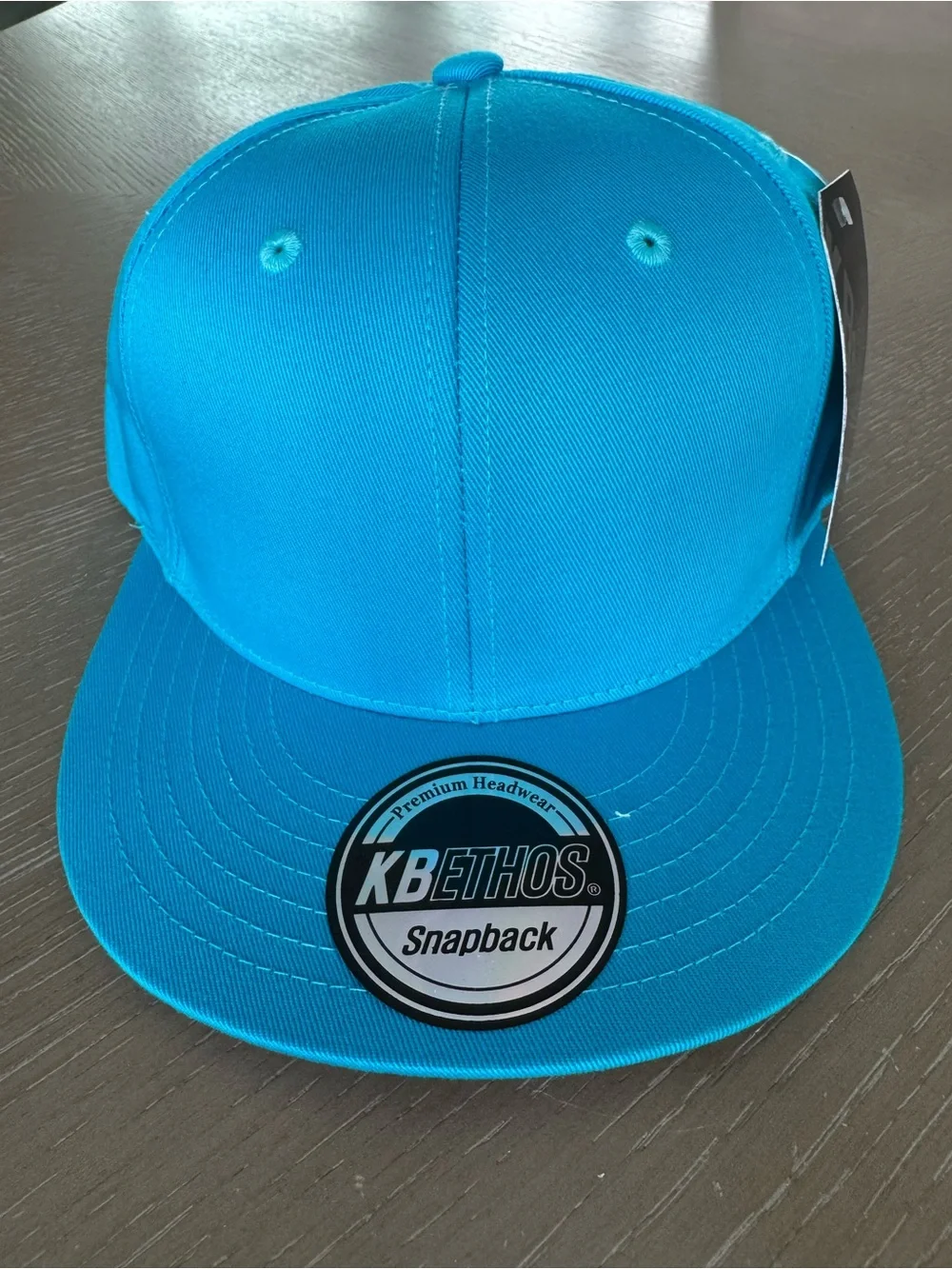 New KBETHOS Solid Teal Flat-Brim Snapback Cap